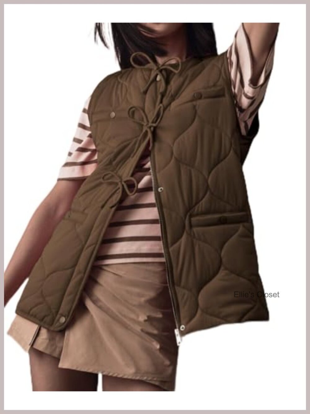 Women Quilted Puffer Vest Lightweight Padded Collarless Outerwear